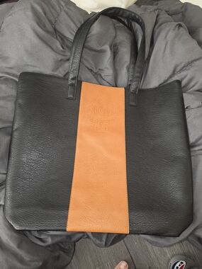 MCM Black & Tan Leather Tote Bag GWP